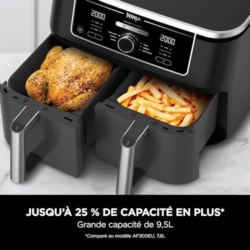Ninja Foodi MAX Dual Zone Hot Air Fryer [AF400EU] 9.5 L Capacity, 2  Compartments, 6 Functions, Grey Black – SimplySloove
